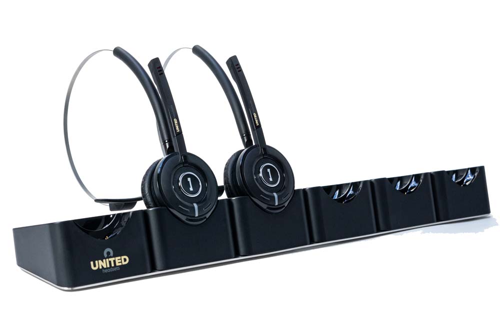 UH Multicharger_angle_2_hs United Headsets Multicharger + 2 Retail DECT headsets